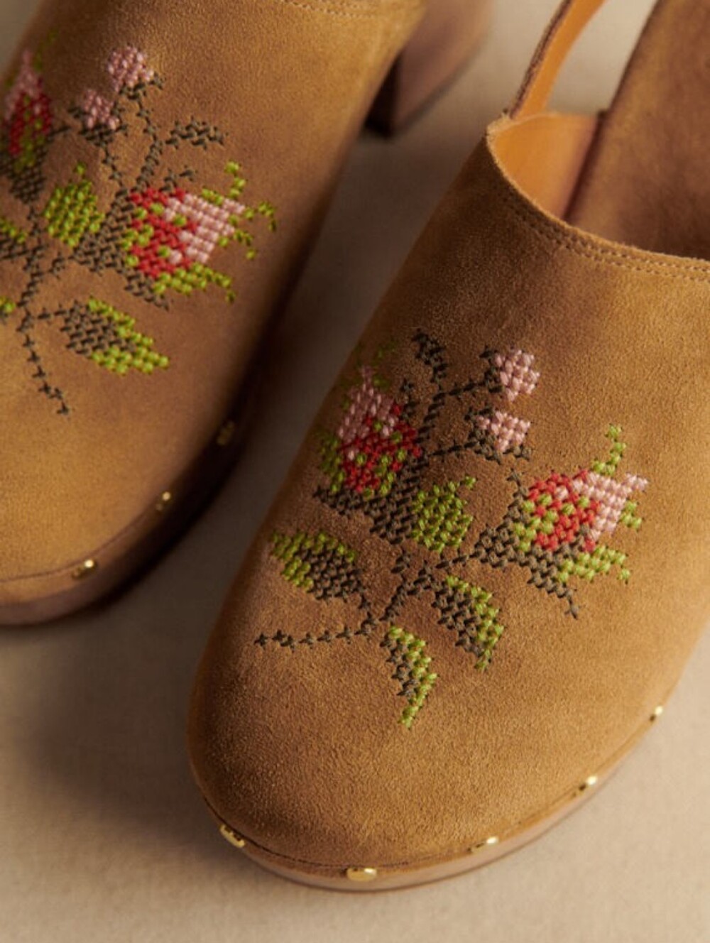 Sezane x Baziszt Doreen Mules in Beige Embroidery size 39 - Picture 4 of 14